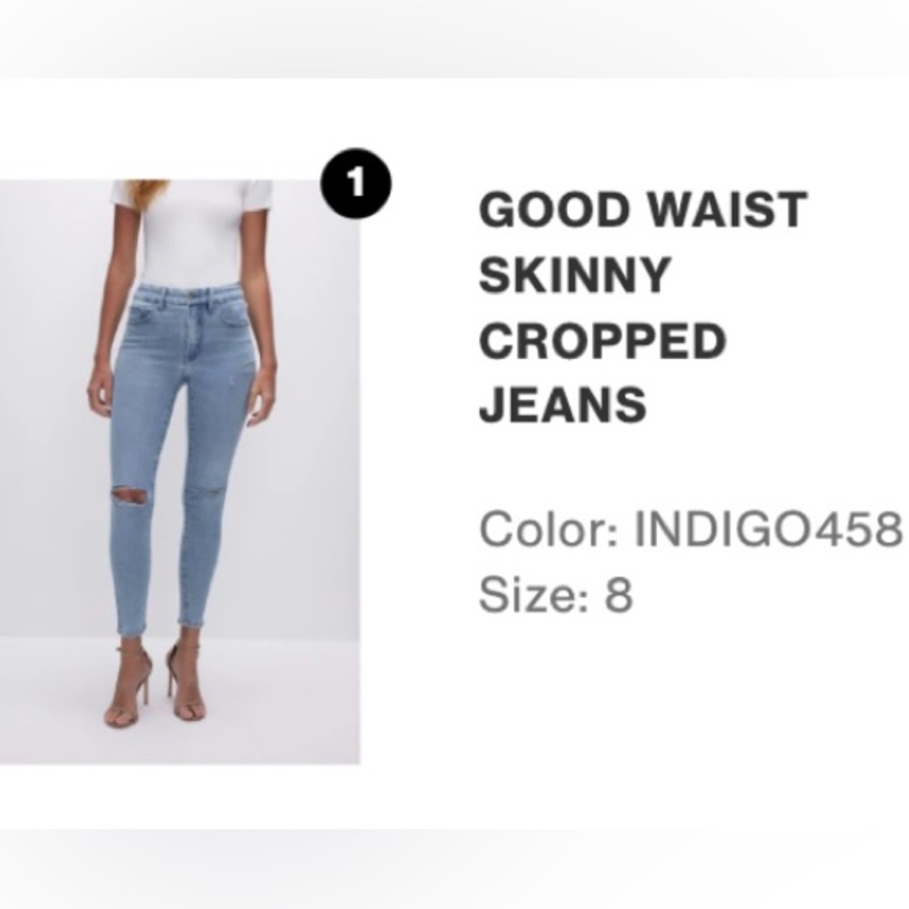 Good American Good Waist Cropped jeans
Size 8